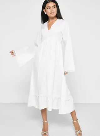 Flute Sleeve Detail Dress