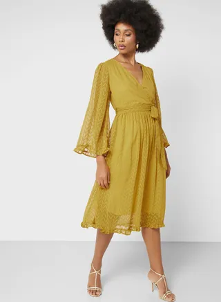 Textured Wrap Dress