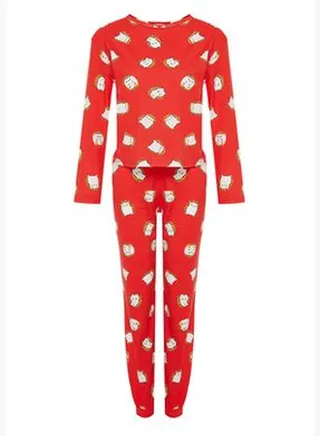 Tile 100% Cotton Tshirt-Jogger Knitted Pajamas Set
