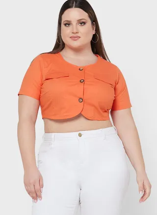 Solid Buttoned Top