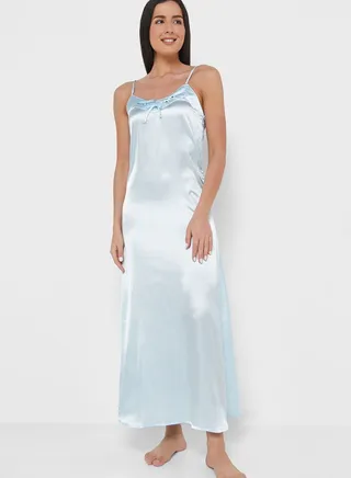 Criss Cross Neck Tie Detail Nightdress