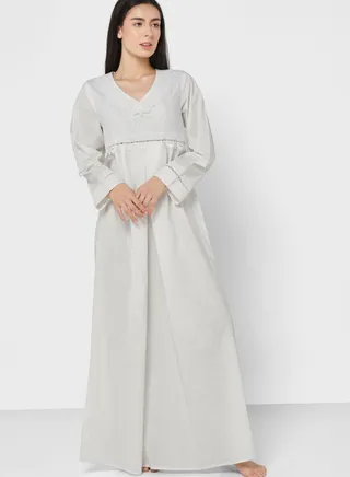 V-Neck Lace Detail Nightdress