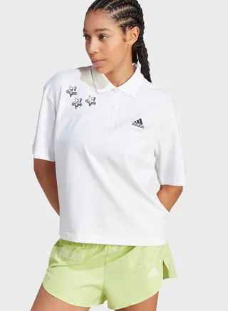 Scribble Embroidery Polo Shirt