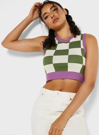 Checked Sweater