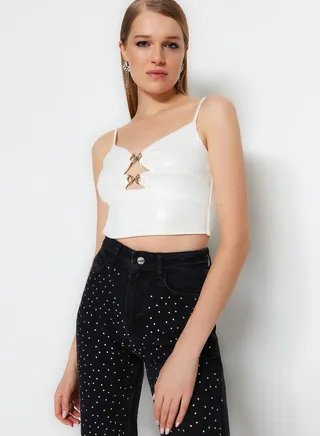 Cut Out Strappy Crop Top