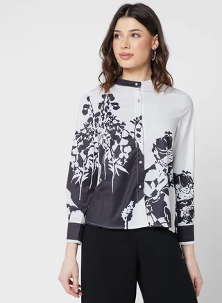 Printed Button Down Shirt
