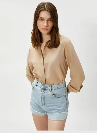 Long Sleeve Shirt Hidden Button