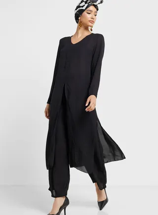 V Neck Tunic And Pant Set