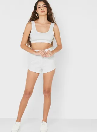 High Waist Knitted Shorts