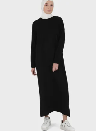 Round Neck Knitted Dress