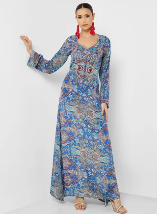 Printed Crew Neck Jalabiya