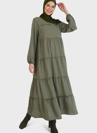 Puff Sleeve Tiered Dress