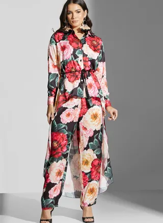 Floral Print Top & Pants Set
