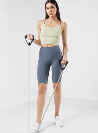 Mid Rise Pocket Detail Athletic Shorts
