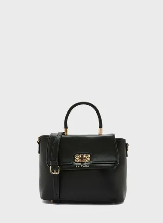 Decorative Clasp Satchel Bag