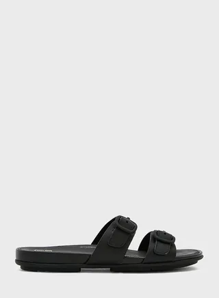 Gracie Rubber Buckle Two Bar Sandals