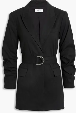Harrison belted linen-blend blazer