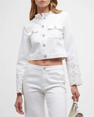 Matilde Floral Eyelet Denim Jacket