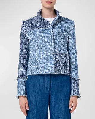 Patchwork Denim Tweed Jacket