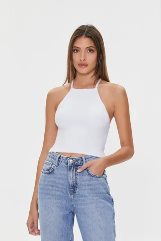 Sweater-Knit Cropped Cami