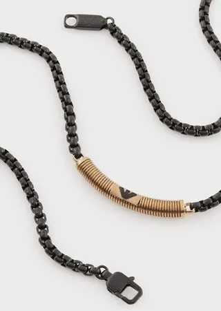 Antique Gold-Tone Stainless Steel ID Necklace