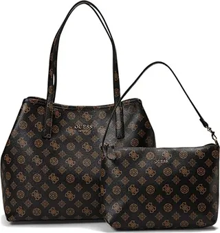 GUESS Vikky Tote (Brown) Tote Handbags