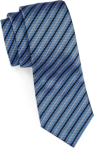Chevron Stripe Silk Jacquard Tie