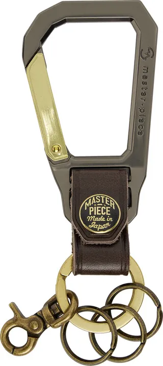 master-piece Brown Carabiner Keychain