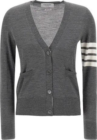Thom Browne 4 Bar V-Neck Cardigan