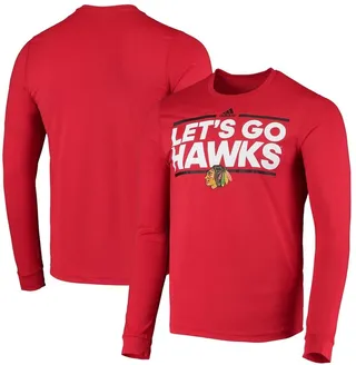 Men's adidas Red Chicago Blackhawks Dassler Aeroready Creator Long Sleeve T-shirt