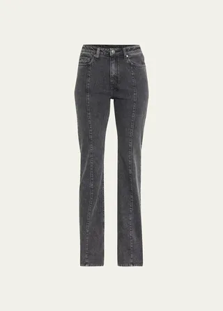 Soho Paneled Bootcut Back-Zip Jeans