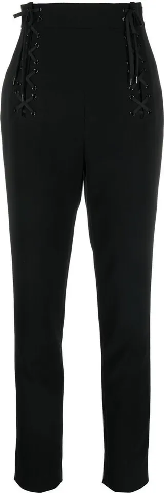 Tied-Fastening High-Waisted Trousers