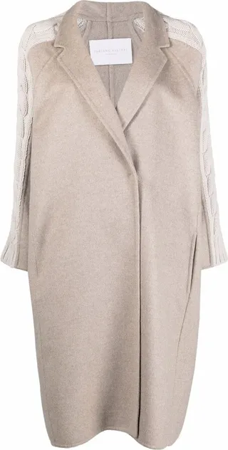 Cable-Knit Sleeve Coat