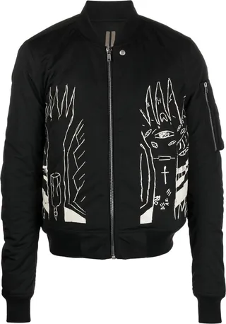 Illustrated-Motif Bomber Jacket