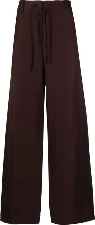 Drawstring Straight-Leg Trousers
