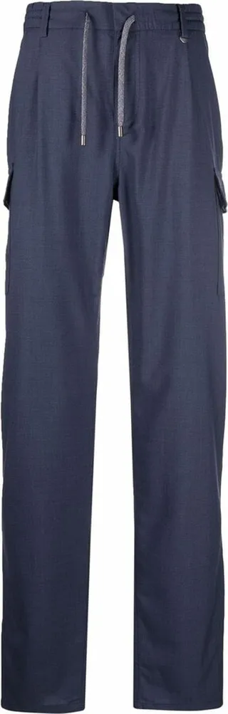 Drawstring Straight-Leg Trousers
