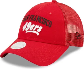Women's New Era Scarlet San Francisco 49ers Team Trucker 9FORTY Snapback Hat