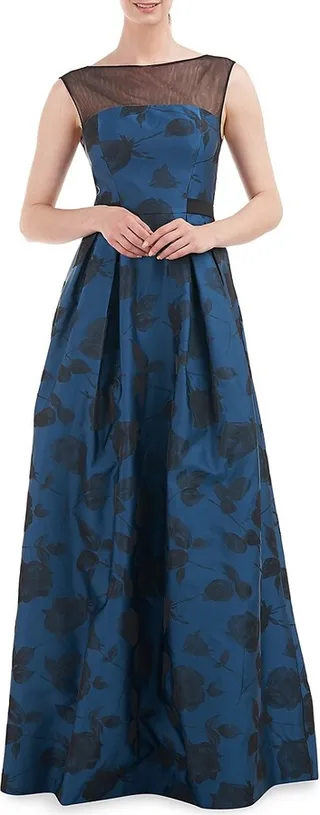 Monique Floral Jacquard Gown
