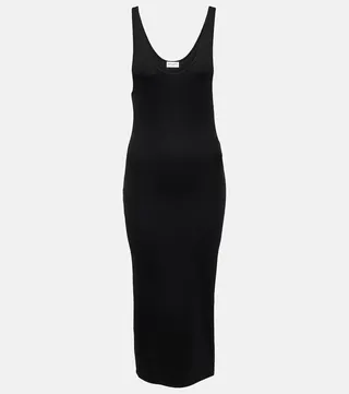 Silk-blend midi dress