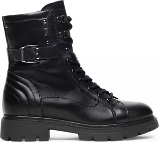 Calfskin Buckle Combat Boots