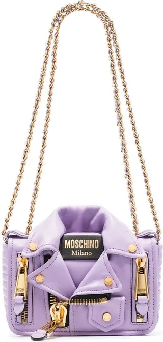 Biker leather shoulder bag