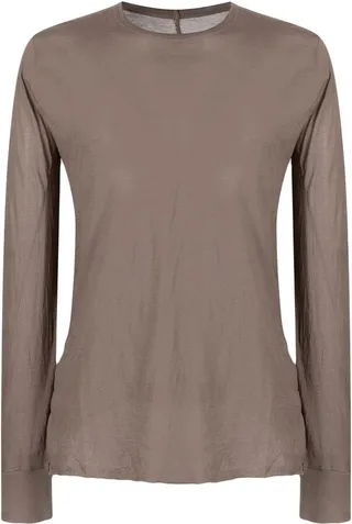 semi-sheer long-sleeved T-shirt