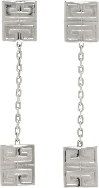 Givenchy Silver 4G Pendant Earrings