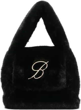 Faux-Fur Logo-Patch Mini Bag