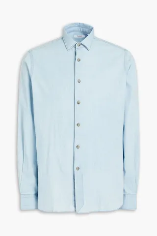 Cotton-blend chambray shirt