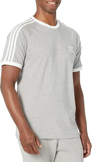 adidas Originals 3-Stripes Tee (Medium Grey Heather) Men's T Shirt