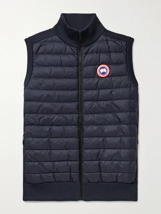 HyBridge Slim-Fit Merino Wool and Quilted Nylon Down Gilet