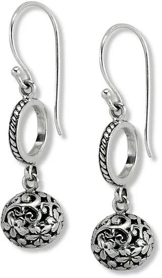 Sterling Silver Dot Design Ball Earrings