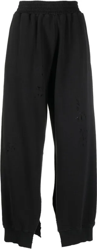 Distressed-Finish Track Pants