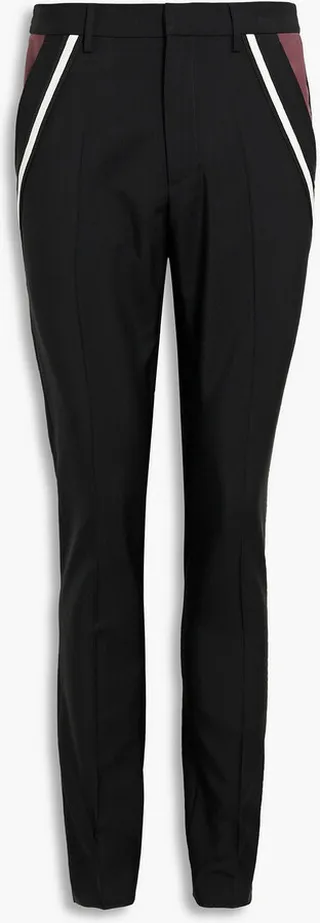 Slim-fit striped wool and mohair-blend pants